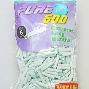 PURE滤嘴细支超长款薄荷味6mm*30mm大包装/ピュア・スリム・エクストリーム・ロング・メンソール・フィルター　バリューパック(600)